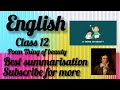 English class 12 poem A Thing of Beauty with complete summarisation, key points and poetic device