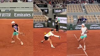 Carlos Alcaraz, Jannik Sinner, Holger Rune & Tsitsipas practice video in Roland Garros - May 22 2024