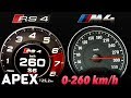 2018 Audi RS4 vs. BMW M4 Competition - Acceleration Sound 0-100, 0-260 km/h | APEX