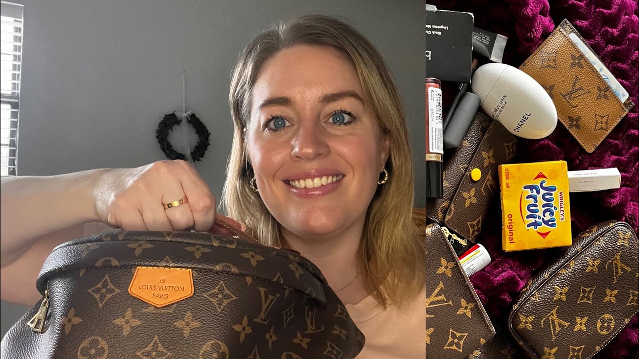 What's in my bag - Louis Vuitton Monogram Empreinte Ponthieu PM Black! Plus  Handbag Review! 