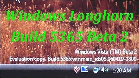 Installation of the Windows Longhorn [Build 5365.8 Beta 2]