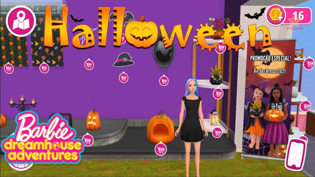 JOGANDO O JOGO DA BARBIE DREAMHOUSE NO HALLOWEEN