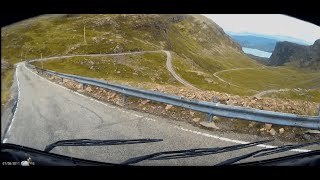 Applecross Pass in 7.5M Hymer Motorhome. Dashcam of full crossing in real time, with sound, no music
