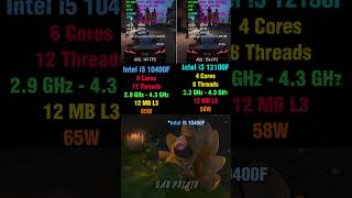 Intel i5 10400F vs Intel i3 12100F - Gaming, Temps & Performance Test 🎮 #pcgaming #intel #benchmark