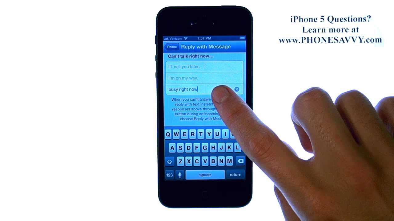Apple IPhone 5 IOS 6 How Do I Create My Own Reply Message For Ignored Calls YouTube