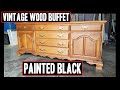 I Painted a Vintage Wood Buffet with Black Paint