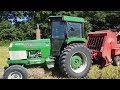 Baling hay with the Oliver 1550, 1955, Super 88, and American 80.