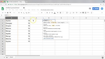 Google Sheets Sumif Function 2018