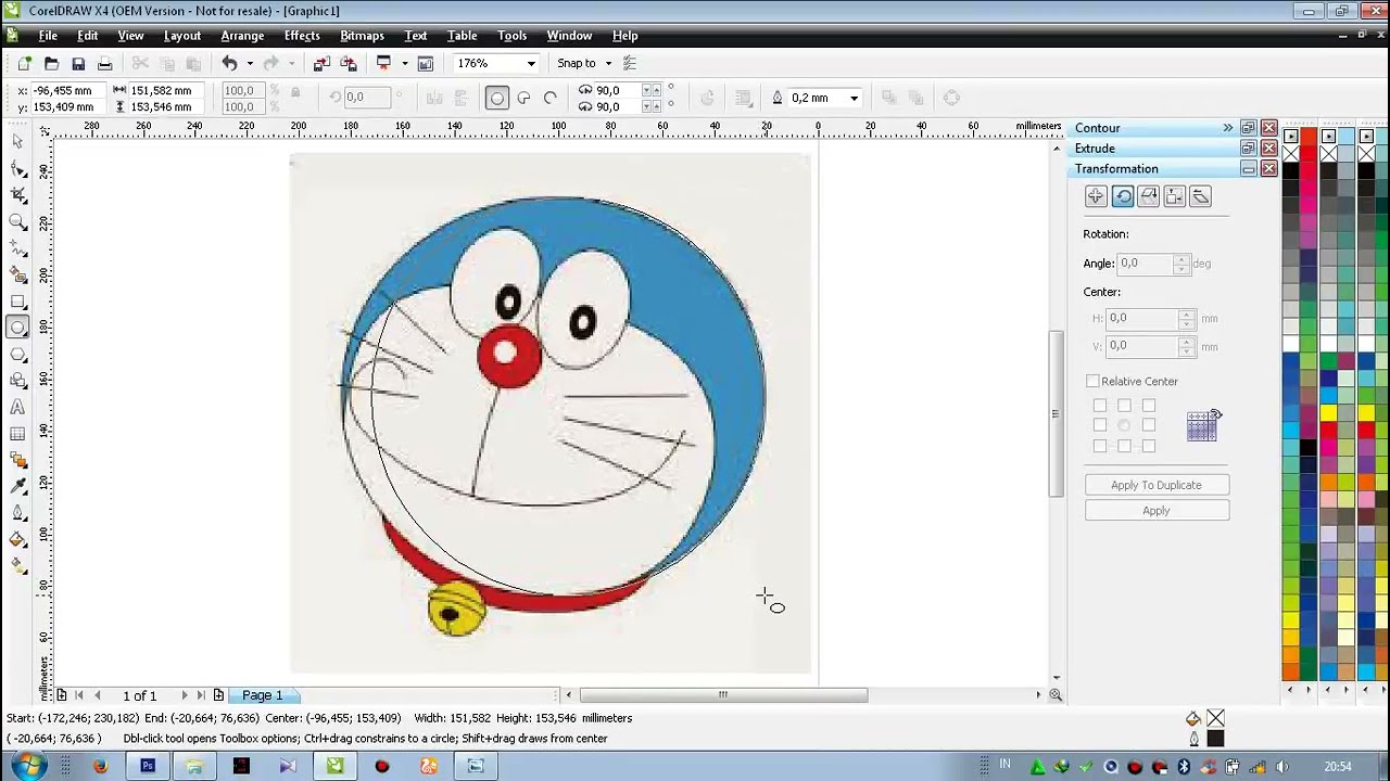  Cara  Membuat  Gambar DORAEMON  dengan CorelDraw YouTube