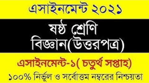 4th Week Assignment 2021। Class 6 Biggan Assignment। ষষ্ঠ শ্রেনির ৪র্থ সপ্তাহের বিজ্ঞান এসাইনমেন্ট