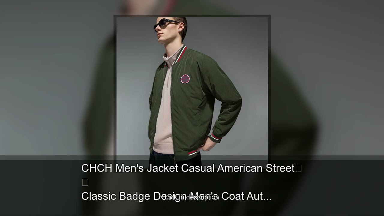 CHCH Men's Jacket Casual American Street Classic Badge Design Men's Coat Autumn Fashion Versati