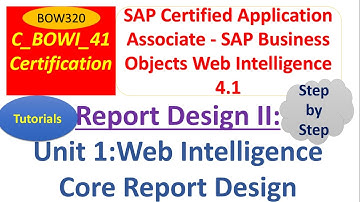 BusinessObjects Report Design II :Unit 1 : Tutorial : Core Report Design