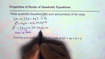 IMPORTANT How to Write Quadratic Equation with Sum and Product of Roots