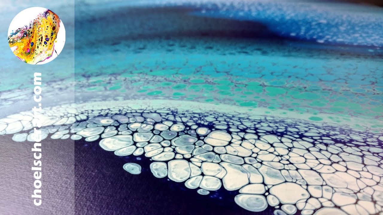 🌊SOLD Acrylic Pour Swipe Demonstrationn Tutorial Fluid Art How To "BLUE ...