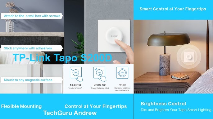 TP-Link Tapo S220 Tapo Smart Light Switch 2 Gang 1 Way, Remote