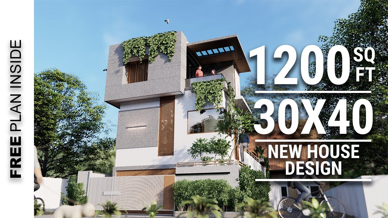 30 x 40 Modern House Plan | BRAND NEW HOUSE| 1200 sqft  | With 2 Balcony and Car Parking