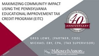 McKonly & Asbury Webinar - Pennsylvania's Educational Improvement Tax Credit (EITC) Program