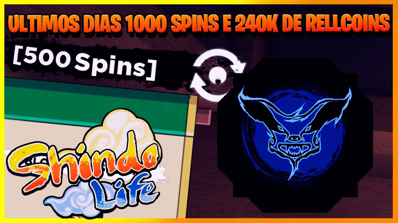 NOVOS MEGA CÓDIGOS 500 SPINS! E 200K RELL COINS do SHINDO LIFE!(shinobi life  2) *CUIDADO* 