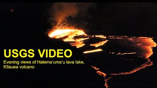 September 8, 2022 — Evening views of Halema‘uma‘u lava lake, Kīlauea