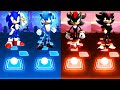 Sonic vs sonic the hedgehog vs shadow vs shadow the hedgehog  tiles hop edm rush