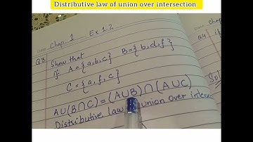 class 8 mathematics chapter 1 ||Ex 1.2 Question 3 and 4 |Distributive law of union.