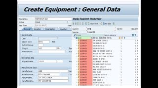 SAP PM Equipment Master Creation and Concepts