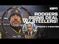 Aaron Rodgers signs 1-year contract with the Steelers 👀 Stephen A. ISN’T excited 😬 | First Take