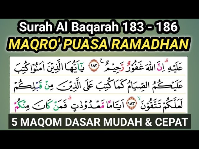 MAQRO' PUASA RAMADHAN (SURAH AL BAQARAH 183 - 186) 5 MAQOM class=