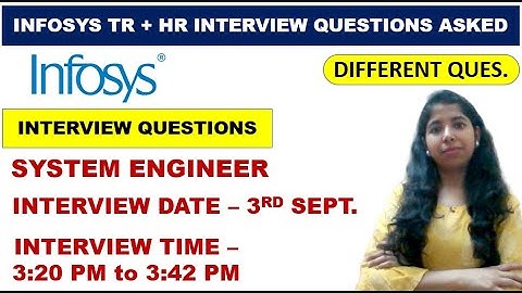 Infosys System Engineer Interview Question Asked | TH + HR Round Interview Questions | 3rd Sept