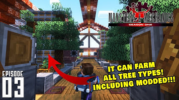 The Truly Universal Minecraft Tree Farm with Create Mod! - Monsters & Mechanics Episode 3