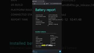 TUTORIAL HOW TO CHECK YOUR BATTERY HEALTH ON LAPTOP cmd prompt:powercfg /batteryreport #tutorial