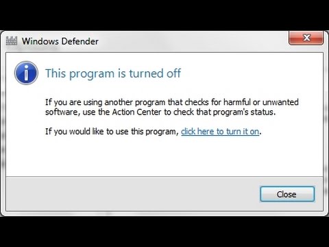 How to turn on/off enable or disable Windows Defender for Windows 8/8.1