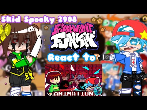 ||GC||FNF||react to||Chara vs BF Knife Fight animation||lazy._.