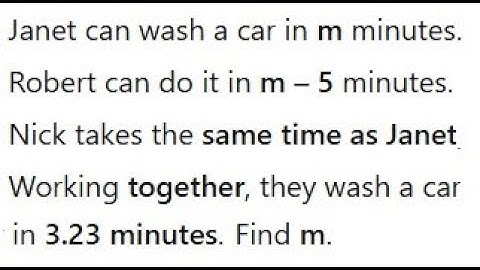Grade 12 Advanced Functions - Rational Equation Word Problem (ch 5.4)
