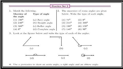 Practice set 2 class 6 | chapter 2 Angles | Practice set 2 | std 6th maths | Maharashtra state board