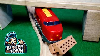 Brio 33213 Remote Control Red Train Toy - Up, Down and Bump - Crashes, Rescues and Fun in Buffertown