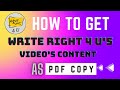 How to get write right 4 uss content as pdf