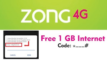 Zong Free internet | How to Get Zong 1GB FREE Internet Data | Zong Internet Free Codes 2021
