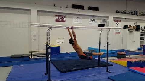 Gymnastics: Glide Kip Layaway on p-bars