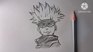 How to draw Gojo Satoru easy to draw step by step easy anime drawing