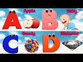The ABC Phonic Song - Toddler Learning Video : "A is for Apple a a Apple, B is for Baby b b Baby"
