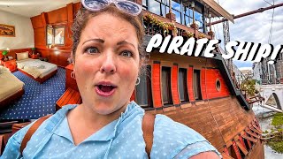 Staying on a PIRATE SHIP in Skopje North Macedonia