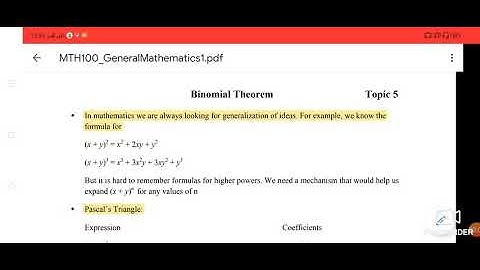 MTH100 Topic#5 Binomial Theorem| virtual University| vumth100