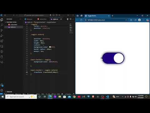 Learn how to create a toggle button using HTML, CSS