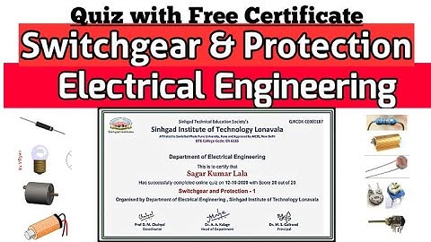 Quiz on Electrical Switchgear & Protection | Switchgear & Protection Quiz | Online Quiz Certificate