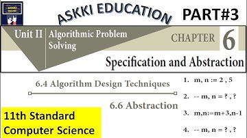 💥 11th Computer Science Chapter 6 - Specification & Abstraction | English Medium | Part#3
