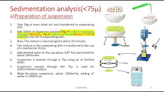 sedimenation analysis-stokes law,preperation of soil suspension