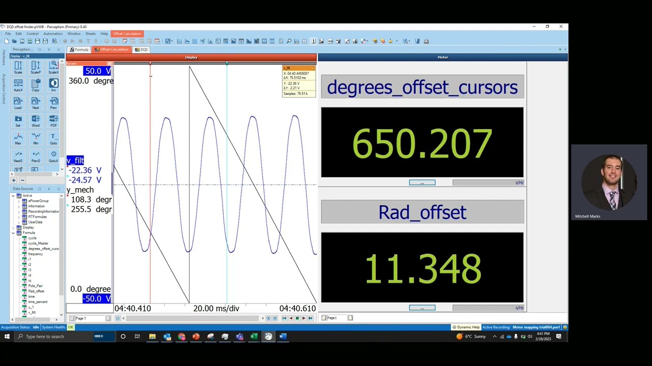 Quickly Finding the DQ0 Offset Angle with Post Process Tools