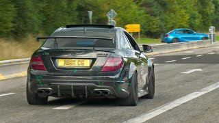 Cars Leaving Nürburgring Tankstelle  BMW M, 700HP C63 AMG, 991 GT2RS, EPIC Megane RS, R34 GTR, R32