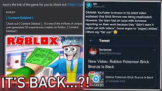 Roblox Pokemon Brick Bronze Got Unbanned Youtube - new pokemon game in roblox youtube